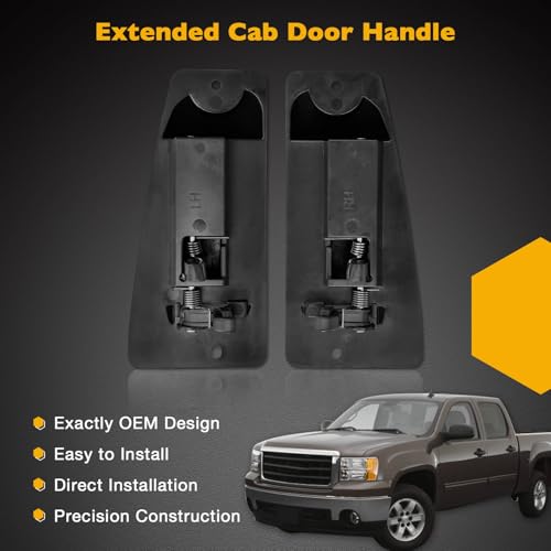 Gledewen مقبض باب خلفي يسار للسائق ويمين للراكب | لسيارات شيفروليه سيلفرادو GMC سييرا 1500 2500 3500 من 1999-2007 | بديل# 15758171، 15758172 - Image 3
