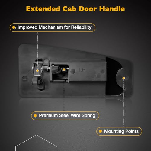 Gledewen مقبض باب خلفي يسار للسائق ويمين للراكب | لسيارات شيفروليه سيلفرادو GMC سييرا 1500 2500 3500 من 1999-2007 | بديل# 15758171، 15758172 - Image 4