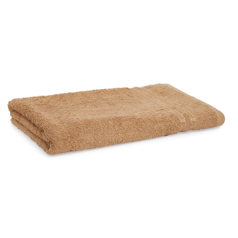 Welspun 100% Cotton Bath Towel Quick Dry HIGH Absorbency Attractive Border (Solid 70CMX150CM)-TAN - Image 3