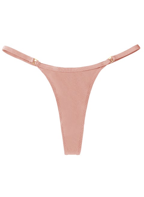 Seamless Ice Silk Thong Panties Breathable Comfortable Shrimp powder