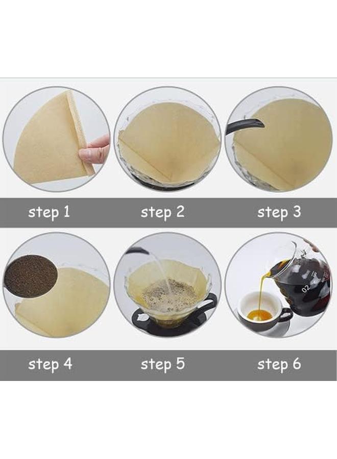 SKY-TOUCH Coffee Filter 200 Count V60 Coffee Paper Filter Unbleached Disposable Coffee Filters Paper For Pour Over And Drip Coffee Maker 2 4 Cups - Image 3