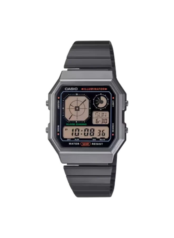 CASIO Men's Stainless Steel Digital Watch A130WEGG-1ADF - 33.9 mm