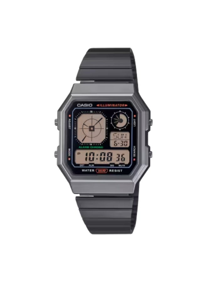 CASIO Men's Stainless Steel Digital Watch A130WEGG-1ADF - 33.9 mm - Image 1