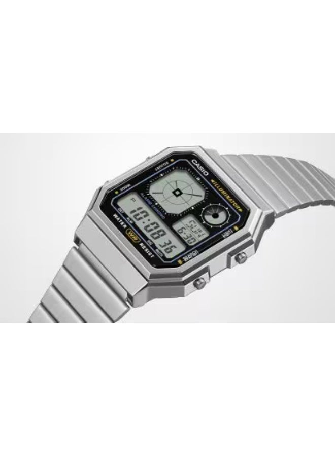 CASIO Men's Stainless Steel Digital Watch A130WEGG-1ADF - 33.9 mm - Image 3