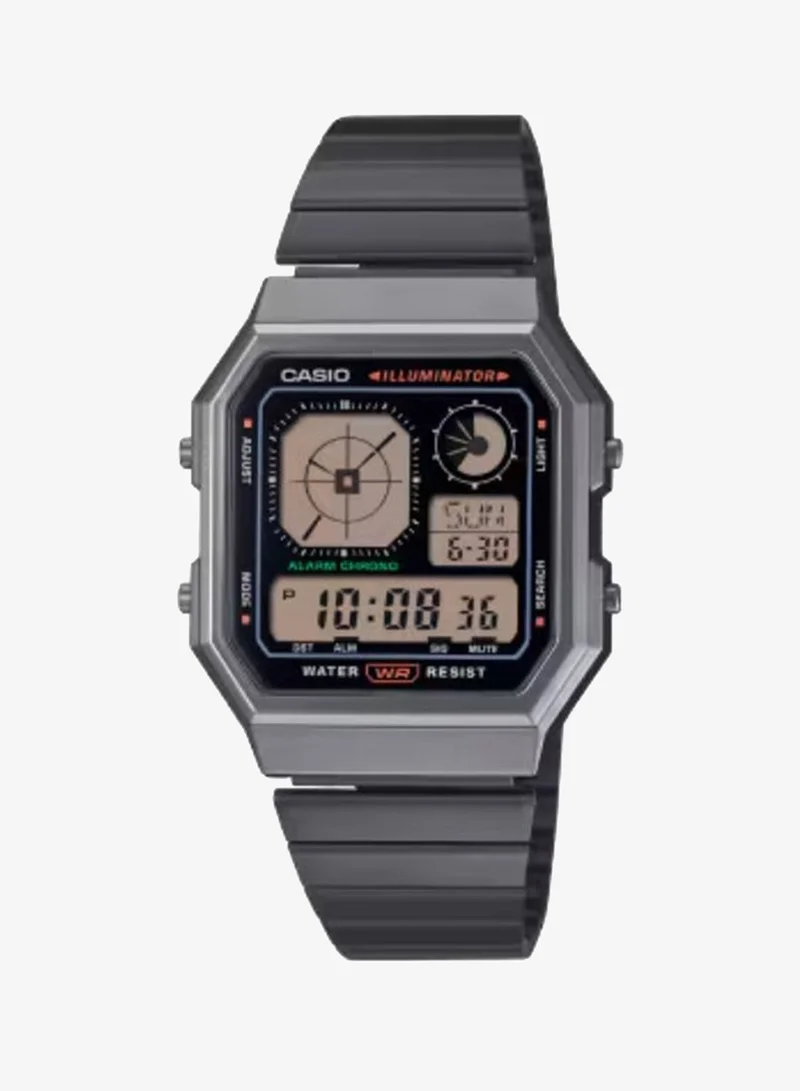 CASIO Men's Stainless Steel Digital Watch A130WEGG-1ADF - 33.9 mm