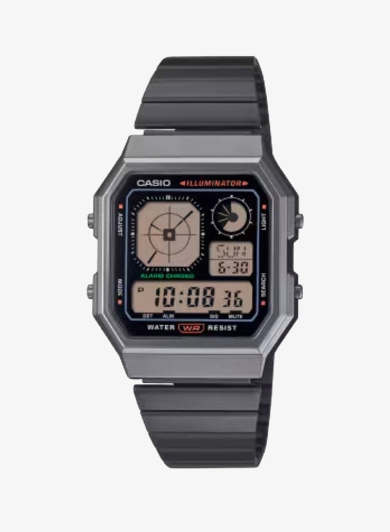 CASIO Men's Stainless Steel Digital Watch A130WEGG-1ADF - 33.9 mm - Image 1