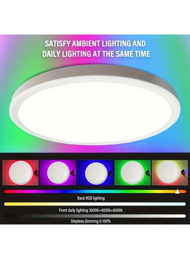 1pc 24W RGB LED Recessed Ceiling Light with Remote Control Modern Round Backlit for Bedroom Living Room - Image 5