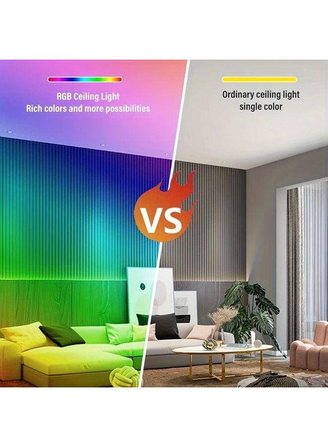 1pc 24W RGB LED Recessed Ceiling Light with Remote Control Modern Round Backlit for Bedroom Living Room - Image 4