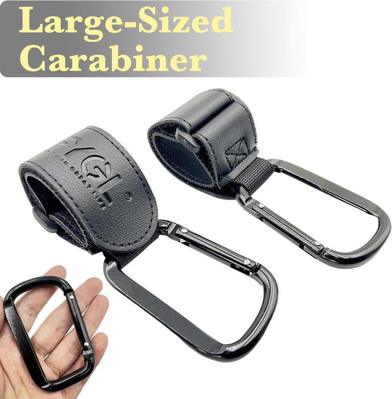 FYGL Stroller-Hooks - Adjustable Stroller Carabiner Clips, Universal Stroller Clips and Hooks for Parents and Travelers - Ideal Stroller Accessories for Shopping, Travel, and Baby Gear - Black, 2 Pack - Image 5