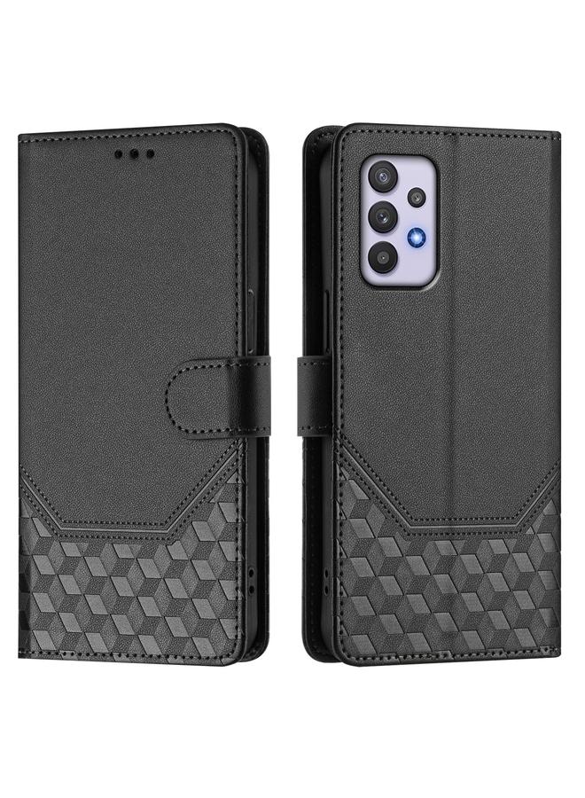 اس-توب جراب لهاتف Samsung Galaxy A32 4G مصنوع من الجلد بنقشة قرص العسل بتقنية RFID - Image 2