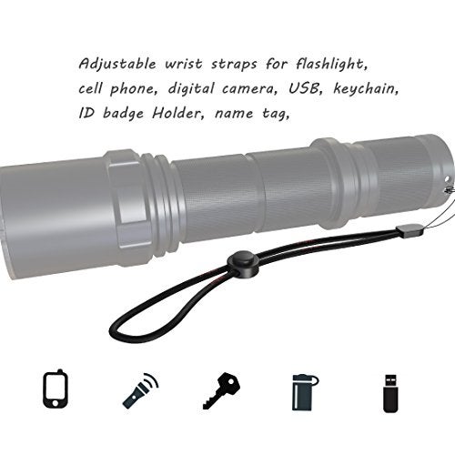 Weltool LA1 Flashlight Adjustable Hand Wrist Straps Lanyard 8.5 inches Lanyard with Movable Button for Phone, Camera, GoPro, PSP, Keychains, USB Flash Drives and More Device, Black - Image 4