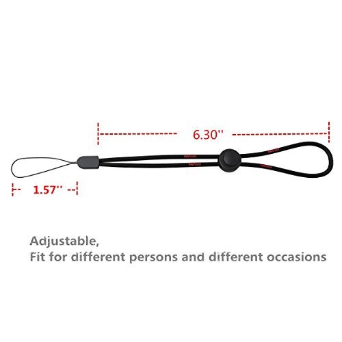 Weltool LA1 Flashlight Adjustable Hand Wrist Straps Lanyard 8.5 inches Lanyard with Movable Button for Phone, Camera, GoPro, PSP, Keychains, USB Flash Drives and More Device, Black - Image 2