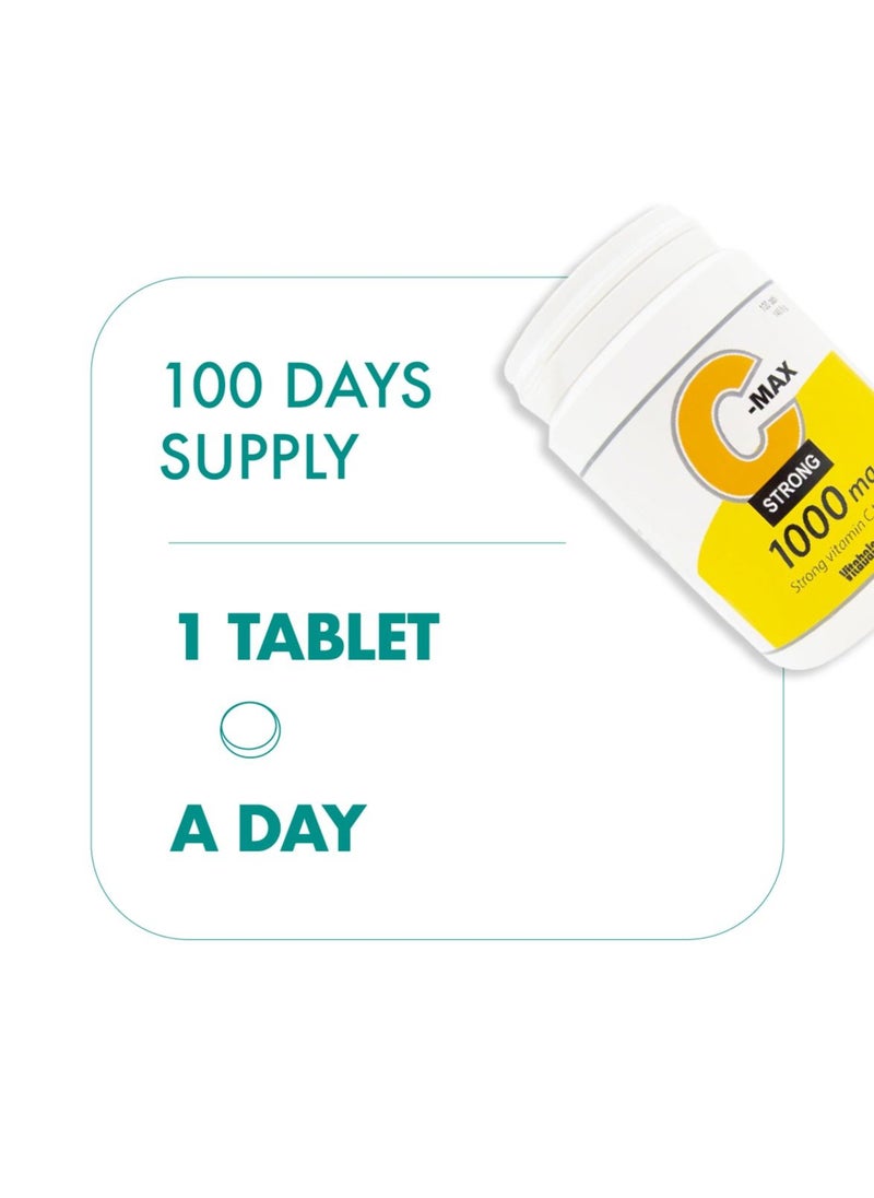 C-Max Strong Tablets Vitamin C 1000mg 100'S