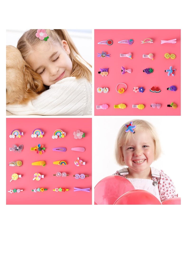 Baby Hair Clips, Hair Clips for Girls, Cute Hair Clips Candy Rainbow Cartoon Mini Hairpins Toddler Girl Hair Barrettes Flower Fruit Butterfly Hair Clips Sweet Newborn Infants Kids Hair Accessories - Image 2