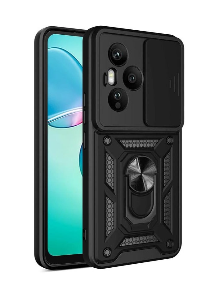 Honor 400 pro cover Generic Shield Full Protection Case With Metal Ring &Slide Camera Cover For honor 400 pro case - Image 1