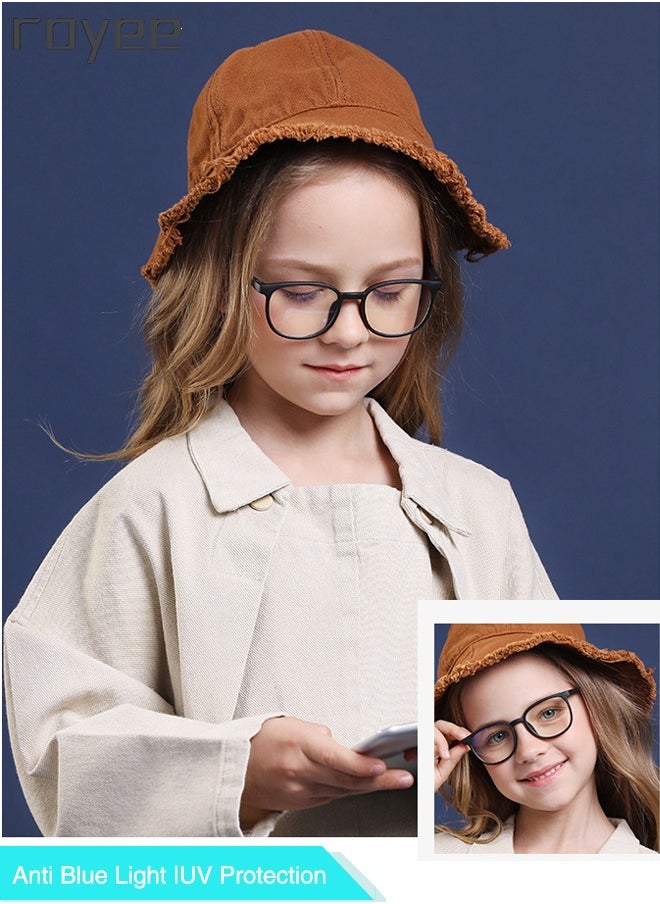 Royee - Kids Anti Blue Light Glasses,Children Anti Eyestrain Computer Glasses, Gaming Eyewear UV400 Protection and Super Light TPEE Frame for Boys Girls and  Age 3-12（Black） - Image 1