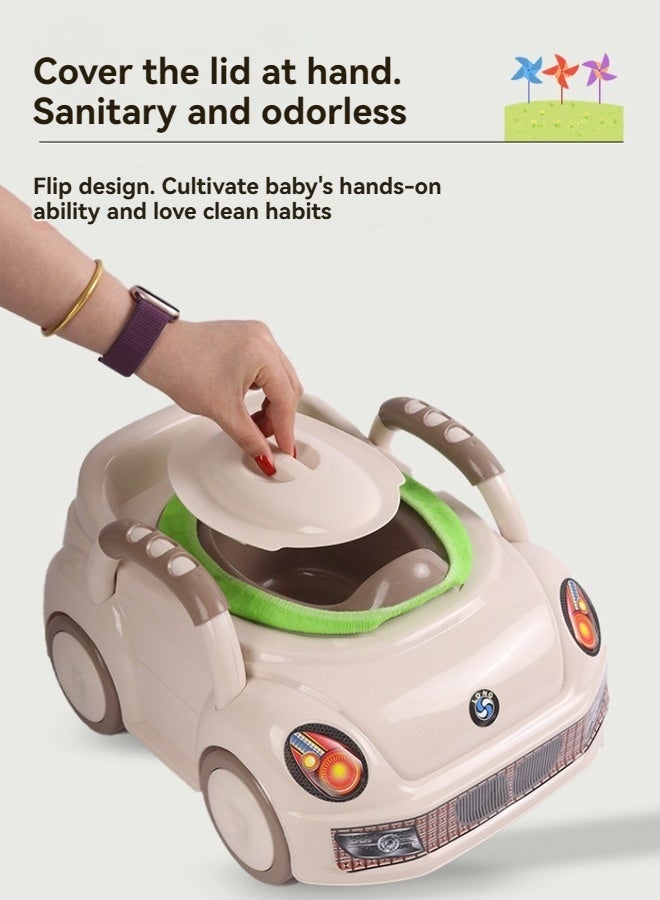 بيوينتي مقعد تدريب وعاء الطفل للأطفال 1-5 سنوات ، مرحاض سيارة الكرتون للأطفال ، المنزل متعدد الوظائف مع مساندة الذراع ، مرحاض طفل صغير ، صديق للبيئة ، وعاء مرحاض مضاد للانزلاق ، البول - Image 3