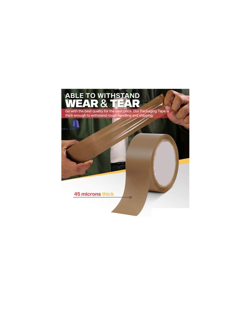 ROBUSTLINE Robustline Brown Packaging Tape 2 Inch for Parcels and Boxes - This Brown Packing Tape Provides a Strong, Secure and Sticky Seal for Your Cardboard Boxes and for Moving House (50 YRD). (6)  - Image 3