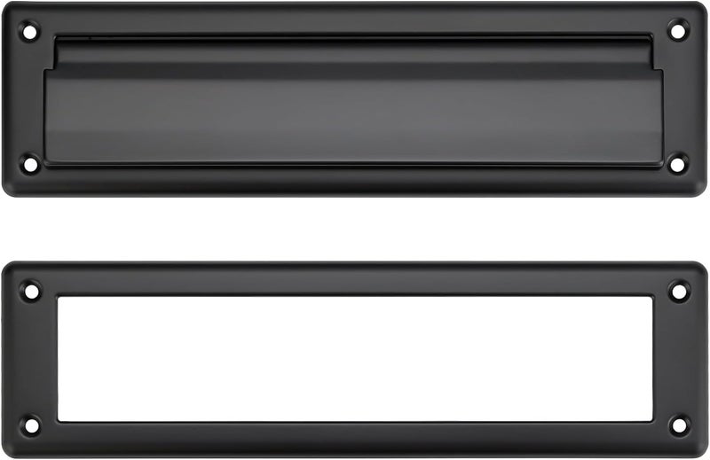 Ravinte Decor Mail Slot for Front Door, Door Mail Slot Solid Brass 13 Inch with Solid Brass Internal Frame, Matte Black,1 Pack - Image 1