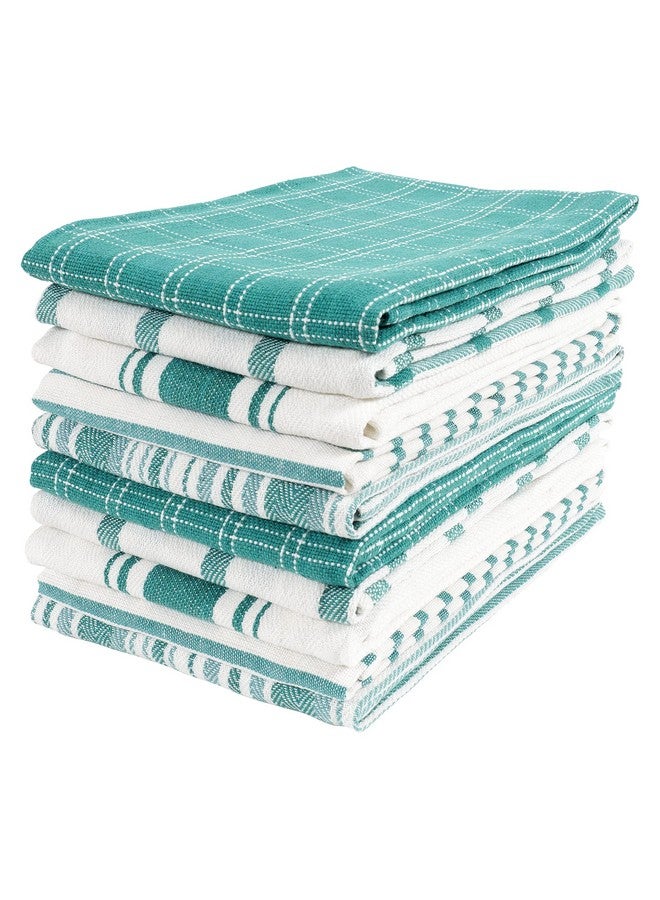 KAF Home Assorted Flat Kitchen Towels | 100% Cotton - 18 x 28 inches | Ultra Absorbent Soft Dish Towels | Perfect for Cooking, Cleaning, and Drying Hands (Teal, 10 Pack) - Image 1