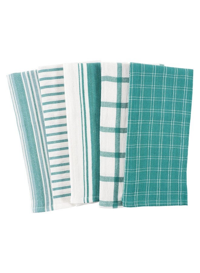 KAF Home Assorted Flat Kitchen Towels | 100% Cotton - 18 x 28 inches | Ultra Absorbent Soft Dish Towels | Perfect for Cooking, Cleaning, and Drying Hands (Teal, 10 Pack) - Image 2