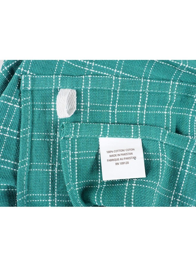 KAF Home Assorted Flat Kitchen Towels | 100% Cotton - 18 x 28 inches | Ultra Absorbent Soft Dish Towels | Perfect for Cooking, Cleaning, and Drying Hands (Teal, 10 Pack) - Image 3