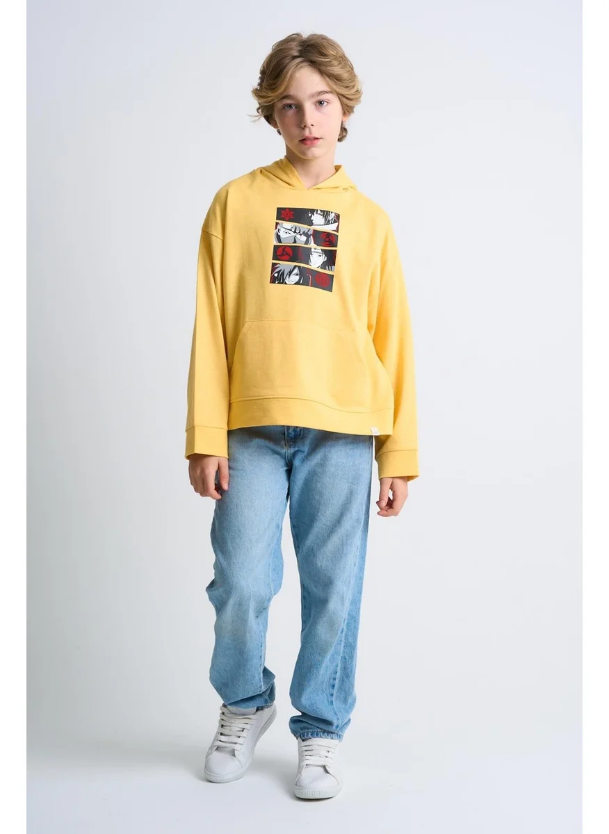 الكسندر جاردي Alexandergardi Kangaroo Pocket Printed Hooded Kids Sweatshirt