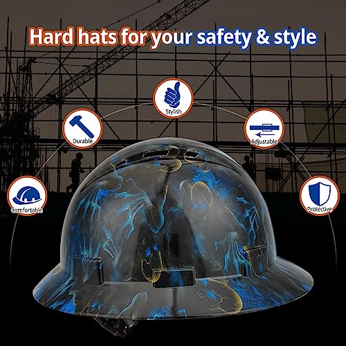 TOKISHI Full Brim Hard Hat - OSHA Safety Helmet Durable Lightweight Carbon Fiber Hard Hat, 6-Point Ratchet Suspension Protective Gear for Men and Women - Image 2