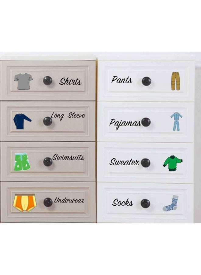 Easma (Boy) - Boy Decals Dresser Clothing Decals Labels Dresser Labels Kids Drawer Stickers Organising Decals - Image 1