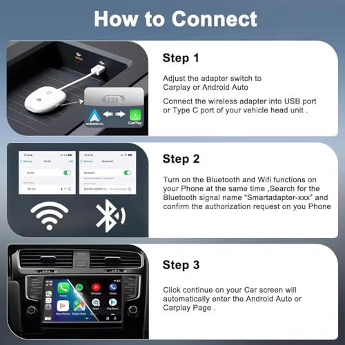 WISTAR 2-in-1 Wireless Apple CarPlay/Android Auto Adapter, a 5.8 GHz Dongle, Wired to Wireless Conversion with USB A/USB C Compatibility, and Plug & Play Setup - Image 4