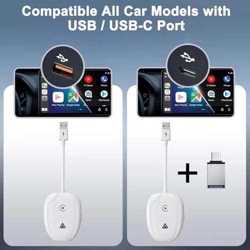 WISTAR 2-in-1 Wireless Apple CarPlay/Android Auto Adapter, a 5.8 GHz Dongle, Wired to Wireless Conversion with USB A/USB C Compatibility, and Plug & Play Setup - Image 5