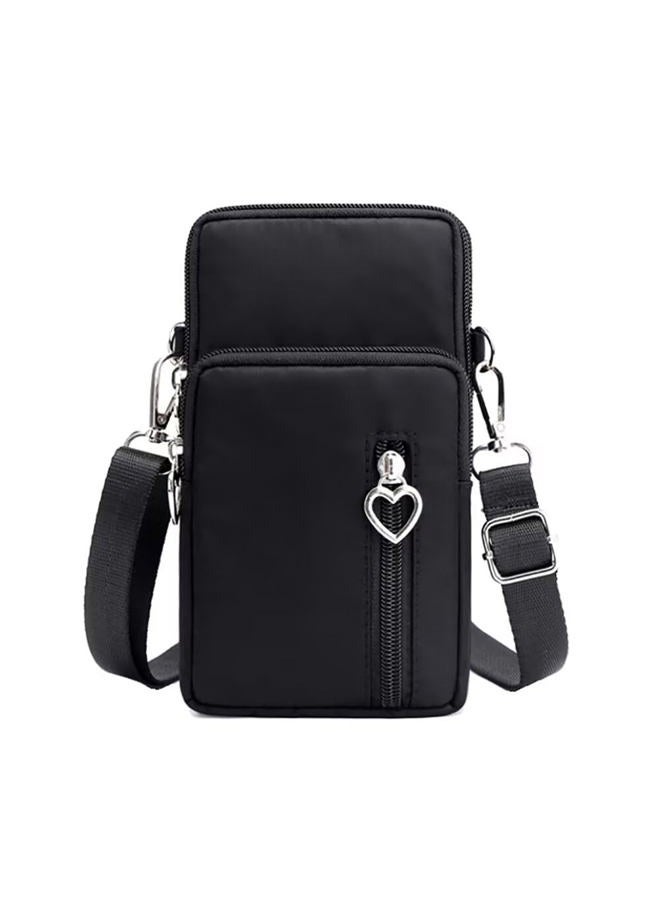 EDIWER Cell Phone Bag Water Resistant Crossbody Travel Purse Sport Arm Bag Wallet Mini Shoulder Handbag with Adjustable Strap, Black - Image 1