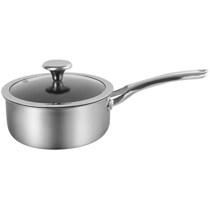كوريل قدر دورانانو 20 سم مع غطاء، مقلاة ثلاثية الطبقات من الفولاذ المقاوم للصدأ، تقنية طلاء صفري غير لاصقة وخالية من حمض بيرفلورو الأوكتانويك (PFOA) مع مقابض متينة، بدون طلاء كيميائي، متوافقة مع الحث بالغاز - Image 2