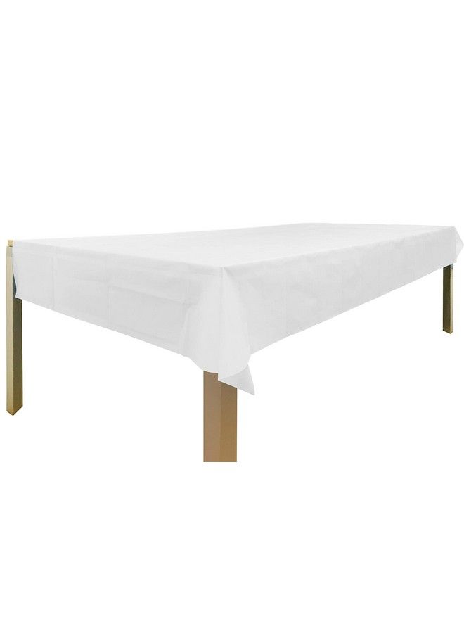 Oojami Disposable Plastic Table Covers (4 Pack 54" X 108") (White) - Image 4