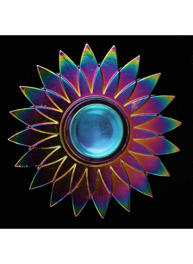 Explosions Electroplating Colorful Fingertip Gyro Zinc Alloy Finger Gyro Metal Decompression Stall Toys-Color:41 Lotus  - Image 1