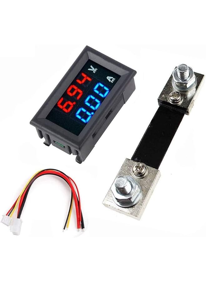 PROMASS promass 0.56 inch Blue Red Dual LED Display Mini Digital Voltmeter Ammeter DC 100V 100A Panel Amp Voltage Current Meter Tester  - Image 1