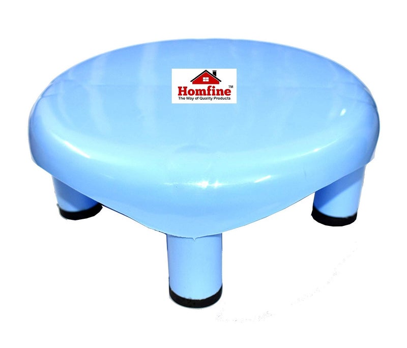Homfine Plastic Bathroom Big Size Stool/Chair Multipurpose Use for Home, Bath Seating etc (1 Pc, Blue) - Image 1