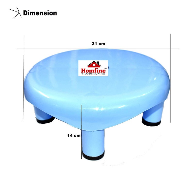 Homfine Plastic Bathroom Big Size Stool/Chair Multipurpose Use for Home, Bath Seating etc (1 Pc, Blue) - Image 2