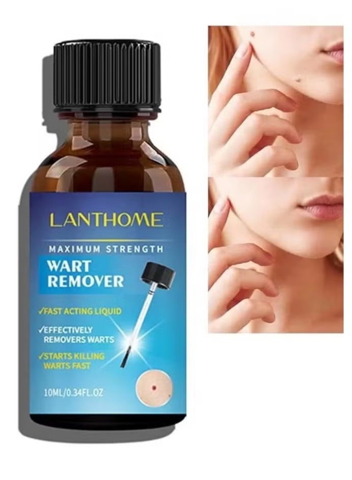 Lanthome Wart Remover, Fast Acting and Painless Skin Tag Remover Liquid, Tags and Mole Remover, Tag-Remover for Hands and Body, Wart Cream for Genital Warts, Plantar Wart, Common Wart, Corn, Flat Wart - Image 1