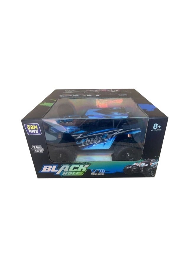 Sam Toys - Sam Toys Black Hole Thunder Remote Control Car (1:18, Blue/Black) - Image 1