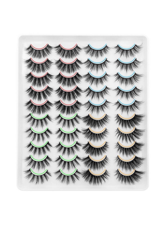 DYSILK Lashes False Eyelashes 20 Pairs 6D 4 Styles Mixed Faux Mink Lashes Thick Wispy Fluffy Natural Fake Eyelashes Cat Eye Lashes Natural Look Reusable Lashes Pack; 10Mm 20Mm - Image 2