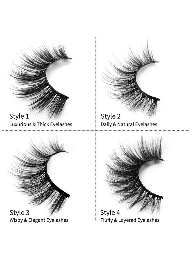 DYSILK Lashes False Eyelashes 20 Pairs 6D 4 Styles Mixed Faux Mink Lashes Thick Wispy Fluffy Natural Fake Eyelashes Cat Eye Lashes Natural Look Reusable Lashes Pack; 10Mm 20Mm - Image 5