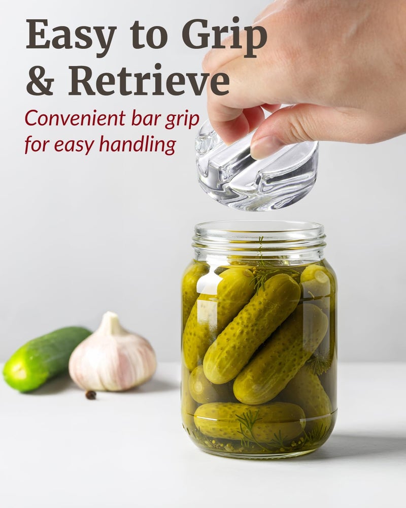 Elementi Fermentation Weight Set of 4 - Easy to Use Glass Fermenting Weights, Perfect Fit for Wide Mouth Mason Jars, Highly Durable Soda-Lime Glass Fermentation Kit for Sauerkraut, Kimchi & More - Image 2