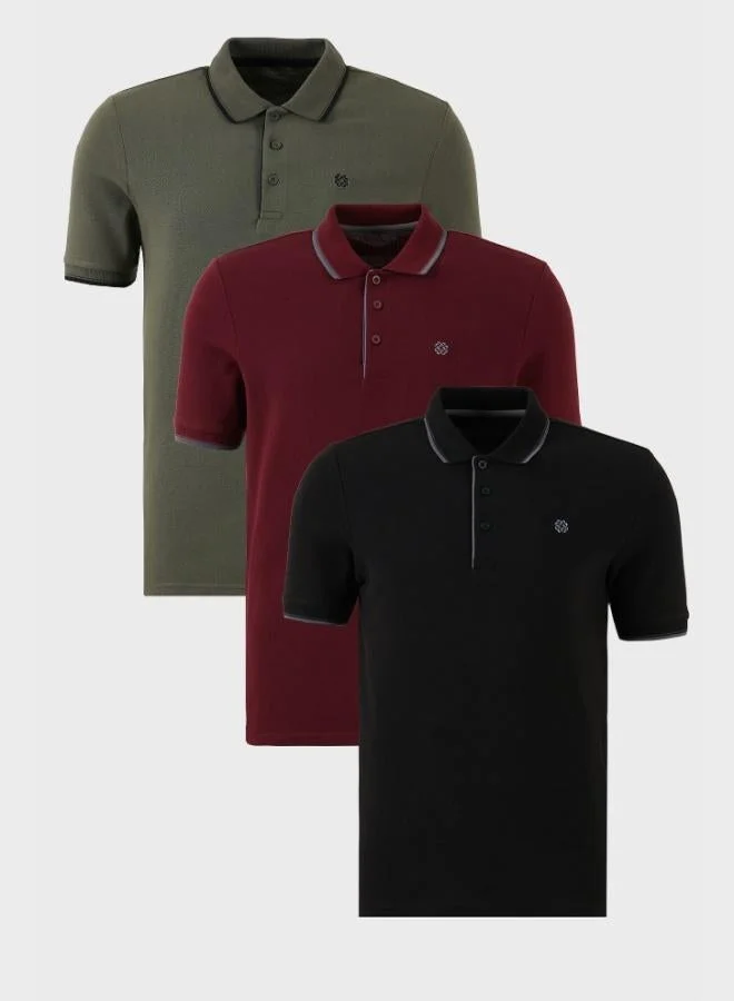 بوراتي تيشيرت رجالي بولو قطن ضيق مخطط من بوراتي  قطع