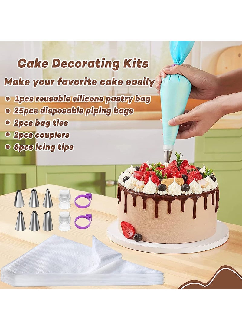general Detachable baking tray Non-stick silicone paper Cake decorating tool set makes it easy to add a unique decoration to your cake - Image 3