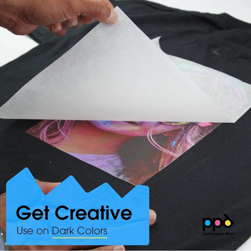 PPD 10 Sheets 8.5x11" - Inkjet Iron-on Heat Transfer Vinyl Paper for Black & Dark Fabric and T-Shirts - Premium - PPD-4-10 - Image 3