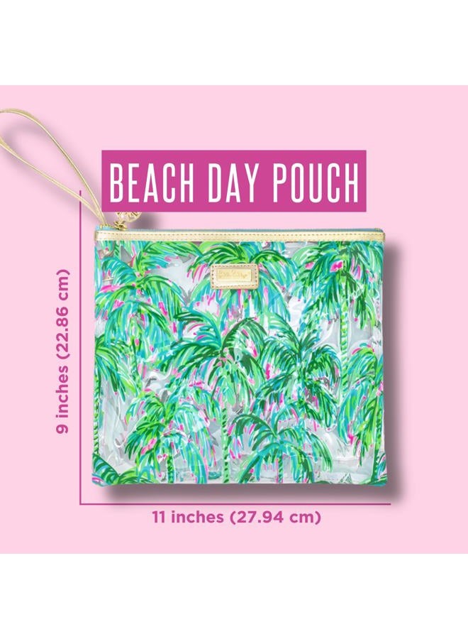 Lilly Pulitzer حقيبة شاطئ مقاومة للماء من الفينيل - تشمل حامل مشروبات، حقيبة بسحاب، ومشابك منشفة، من وجهات رائعة - Image 2