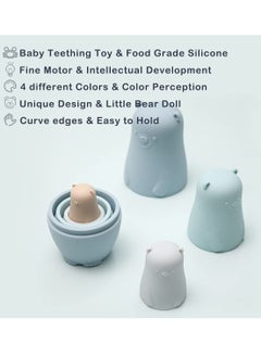 PRIME Russian Nesting Dolls Silicone Matryoshka Doll Educational Stacking Nesting Dolls for Toddlers Vivid Silicone Nesting Dolls Food Grade Baby Teether Reborn Baby Doll Soft Full body Silicone Toy  - Image 2