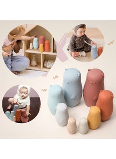 PRIME Russian Nesting Dolls Silicone Matryoshka Doll Educational Stacking Nesting Dolls for Toddlers Vivid Silicone Nesting Dolls Food Grade Baby Teether Reborn Baby Doll Soft Full body Silicone Toy  - Image 5