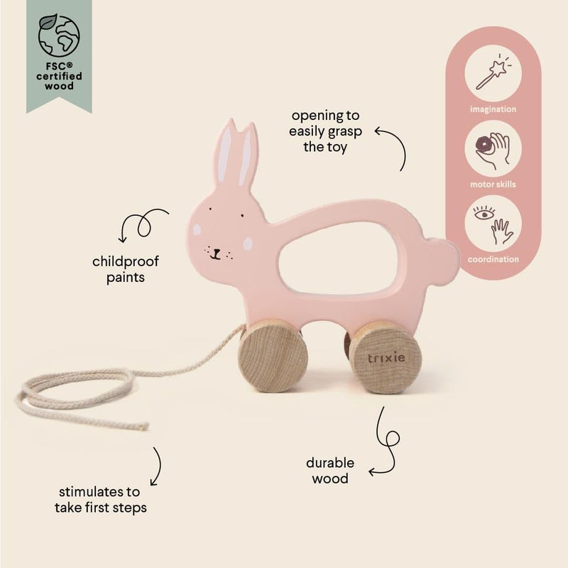 Trixie Wooden pull along toy - Mrs. Rabbit - Image 2